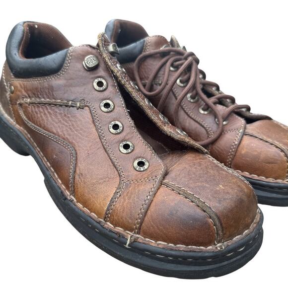 GBX Oxford Shoes Men\'s Brown Leather Cannon Vintage 90s Y2K Size 13 READ AS IS
